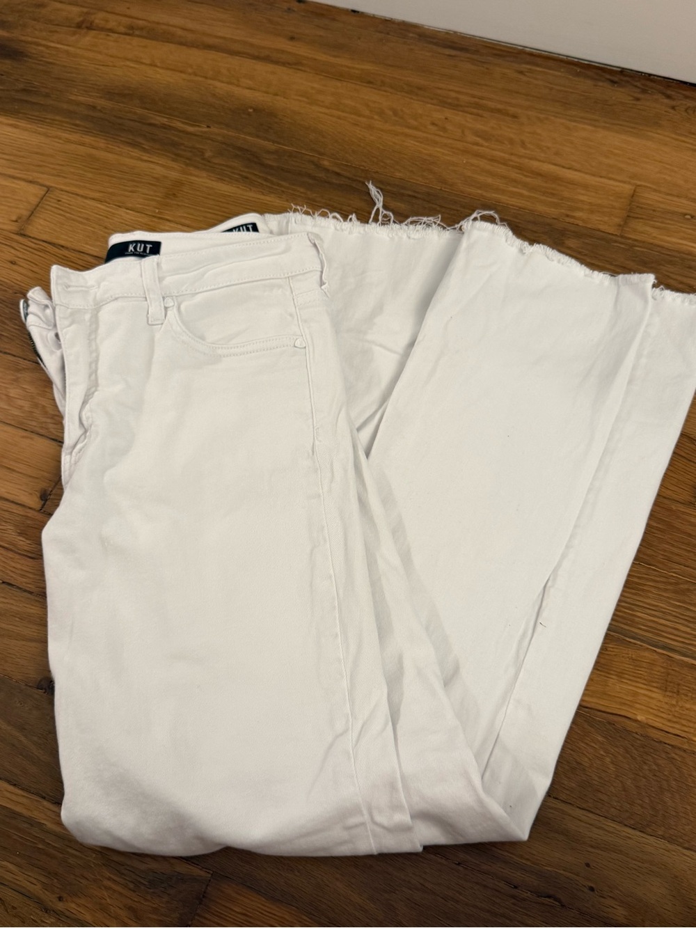 Kut from the Kloth White Stella High-Rise Flare Jeans